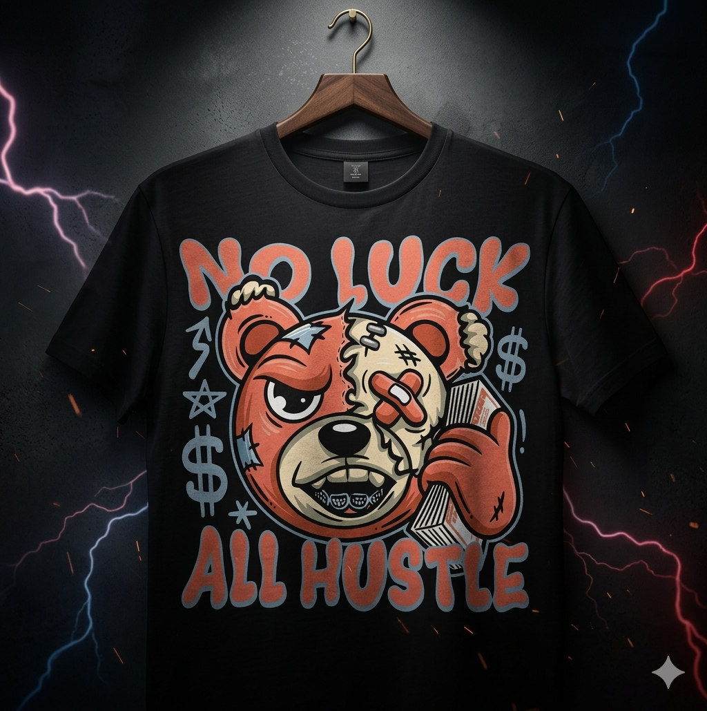 NO LUCK / ALL HUSTLE SURVIVOR TEE